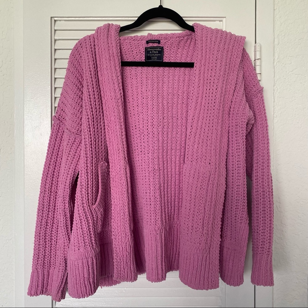 ABERCROMBIE KNIT HOODED CARDIGAN